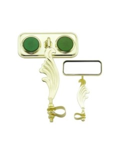 Rectangle Wing Mirror Gold Right Green Reflectors.